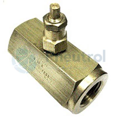 Deltrol N20B - 1/4" NPTF, Brass, Variable Flow Restrictor With Shut-Off ...